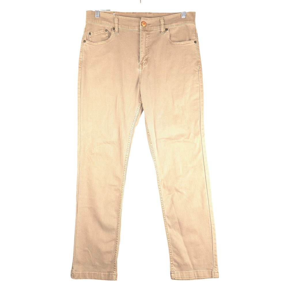 Mugsy Bucks Mens Khaki Tan Stretch Chino Pants 34X30 (Fits 33x29)
